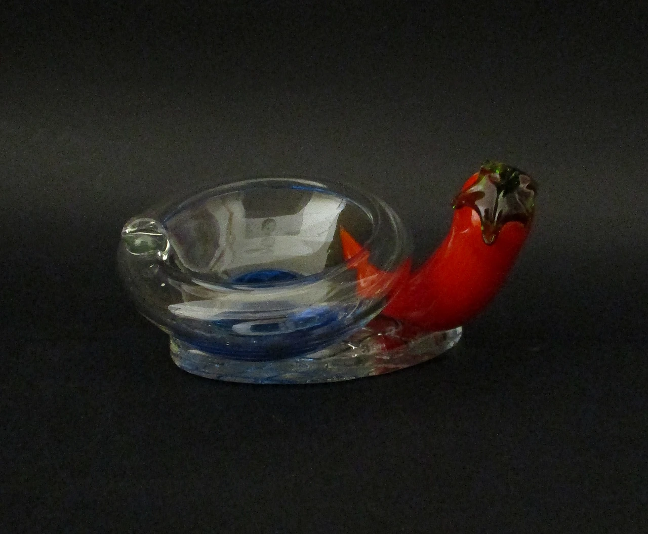 Artistic Murano glass ashtray with pepper, 1960s 3