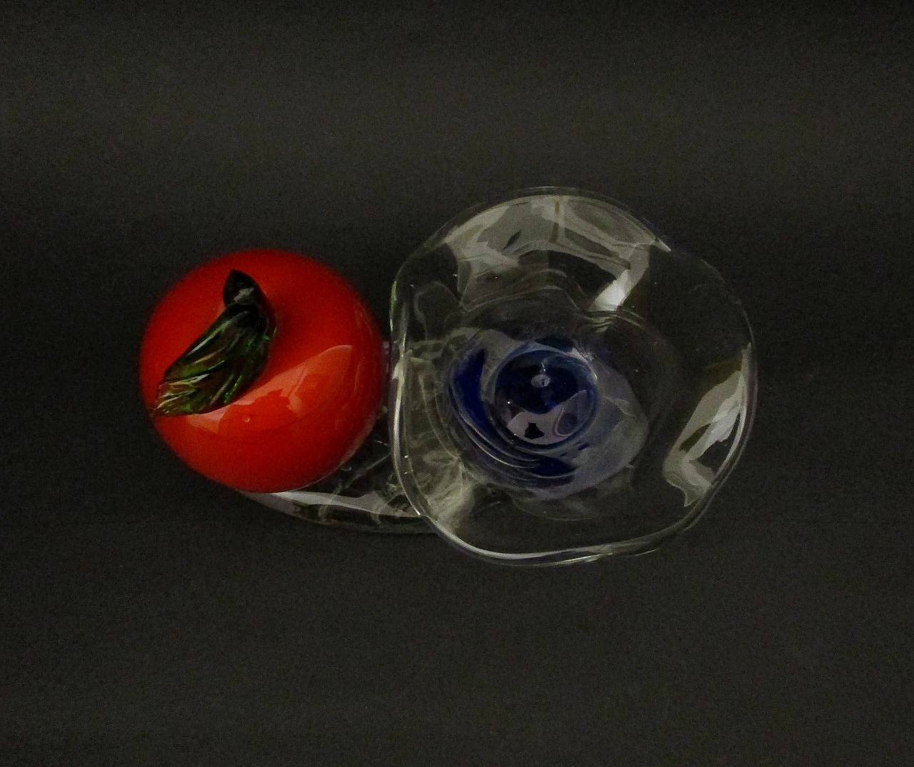 Artistic Murano glass ashtray with apple, 1960s 2