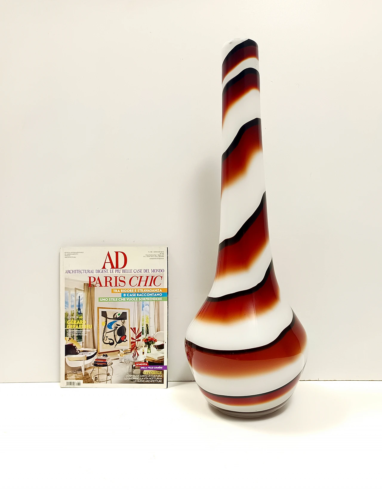 Postmodern vase attr. to Carlo Moretti in policrome glass, 1970s 7