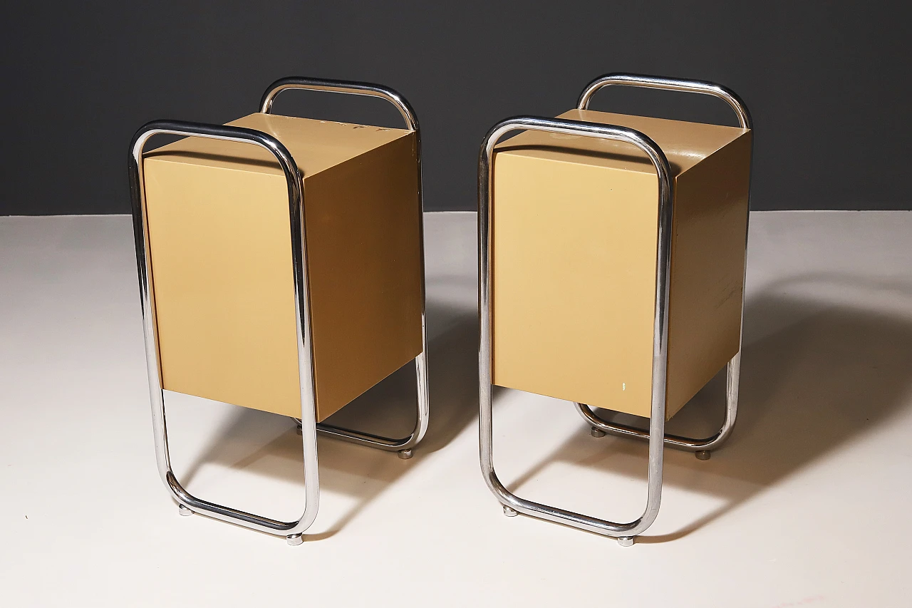 Pair of chromed Bauhaus bedside tables, 1930s 4