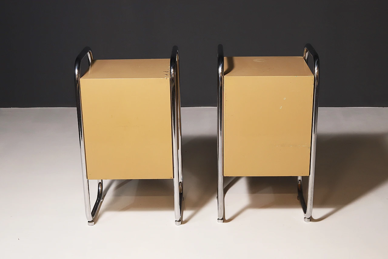 Pair of chromed Bauhaus bedside tables, 1930s 5