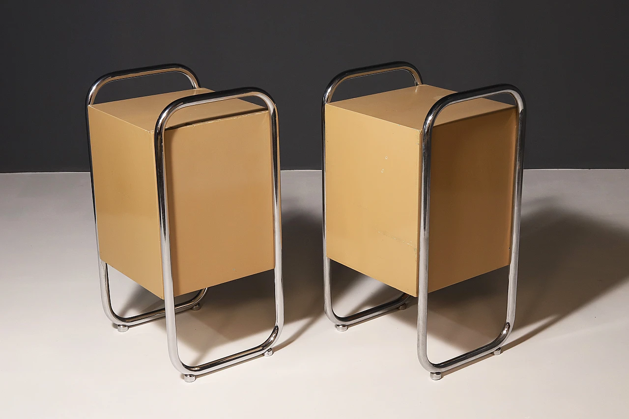 Pair of chromed Bauhaus bedside tables, 1930s 6