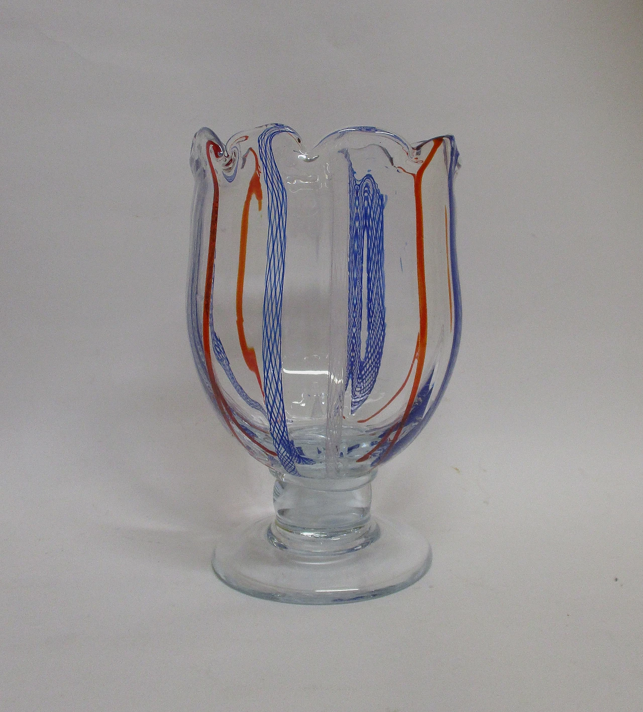 Vaso artistico in vetro di murano soffiato anni '60 2