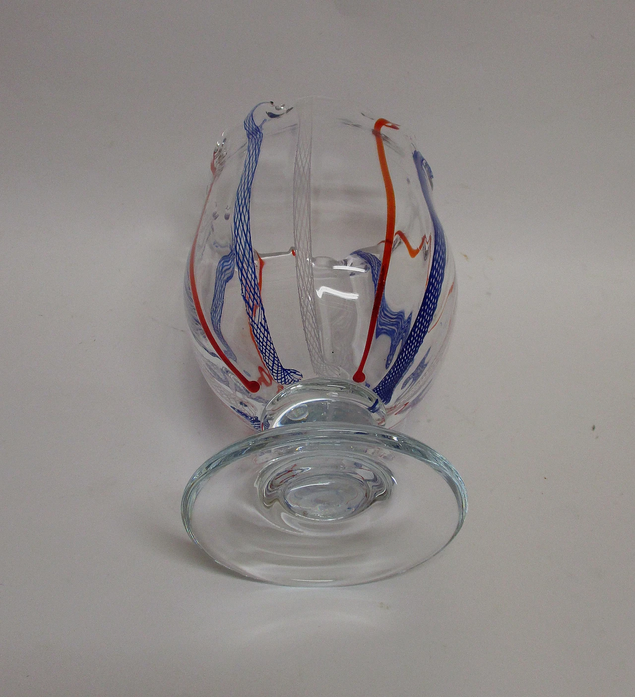 Vaso artistico in vetro di murano soffiato anni '60 5