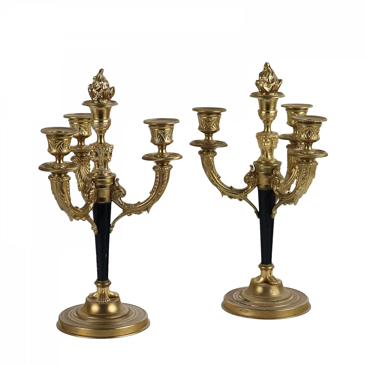 Pair of bronze candelabra by Albert Marionnet, mid-19th century 1