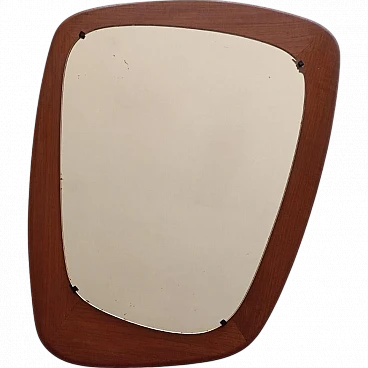 Scandinavian wall mirror with frame in teak