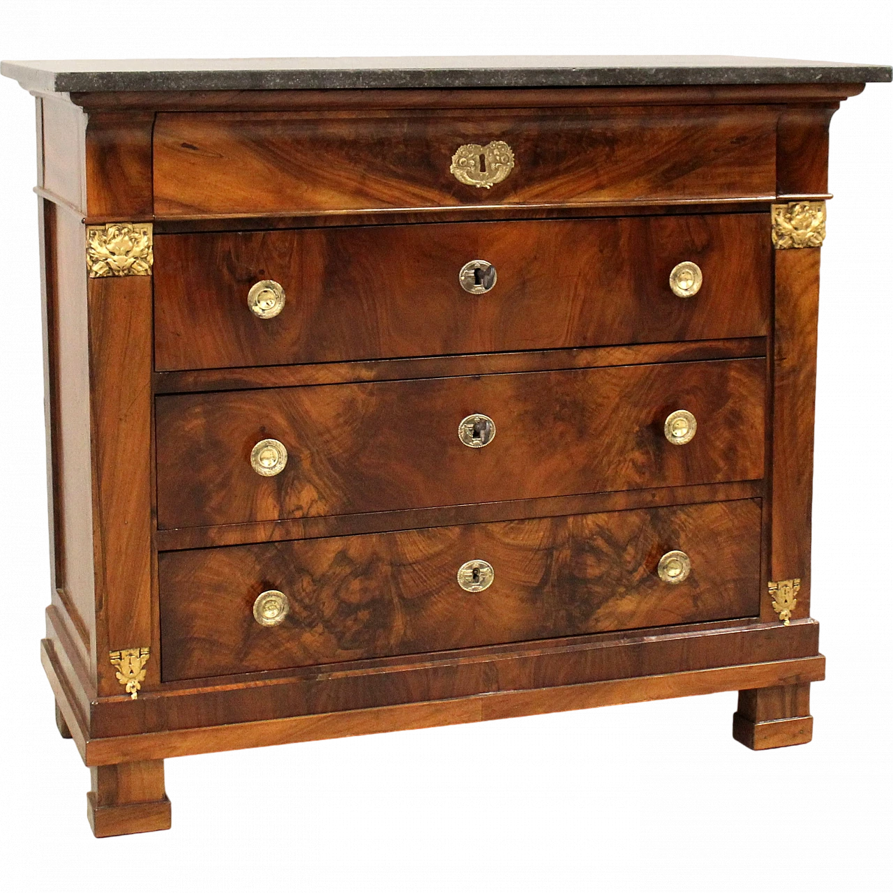 Empire chest of drawers in walnut, 19th century 15