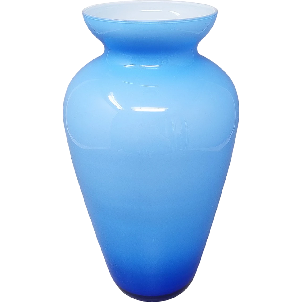 1960s Astonishing Blue Jackated Vase in Murano Glass. Made in Italy 8