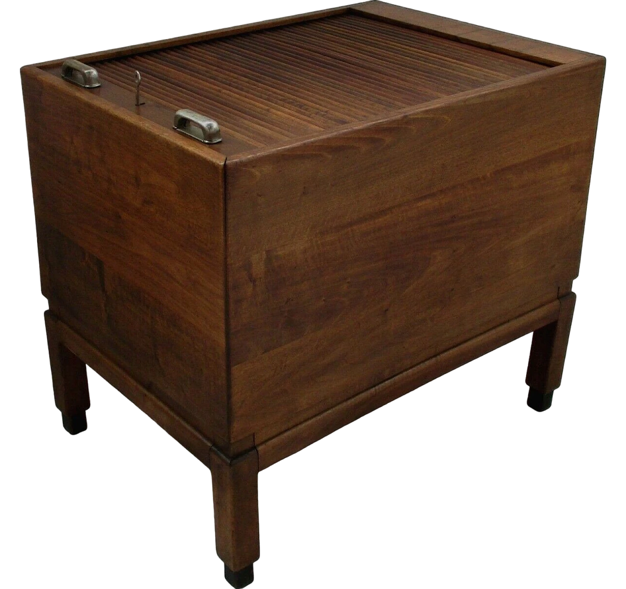 Office filing cabinet in walnut wood, 1930s 8