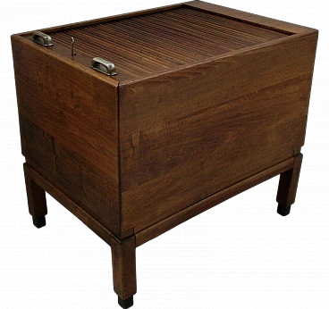 Office filing cabinet in walnut wood, 1930s