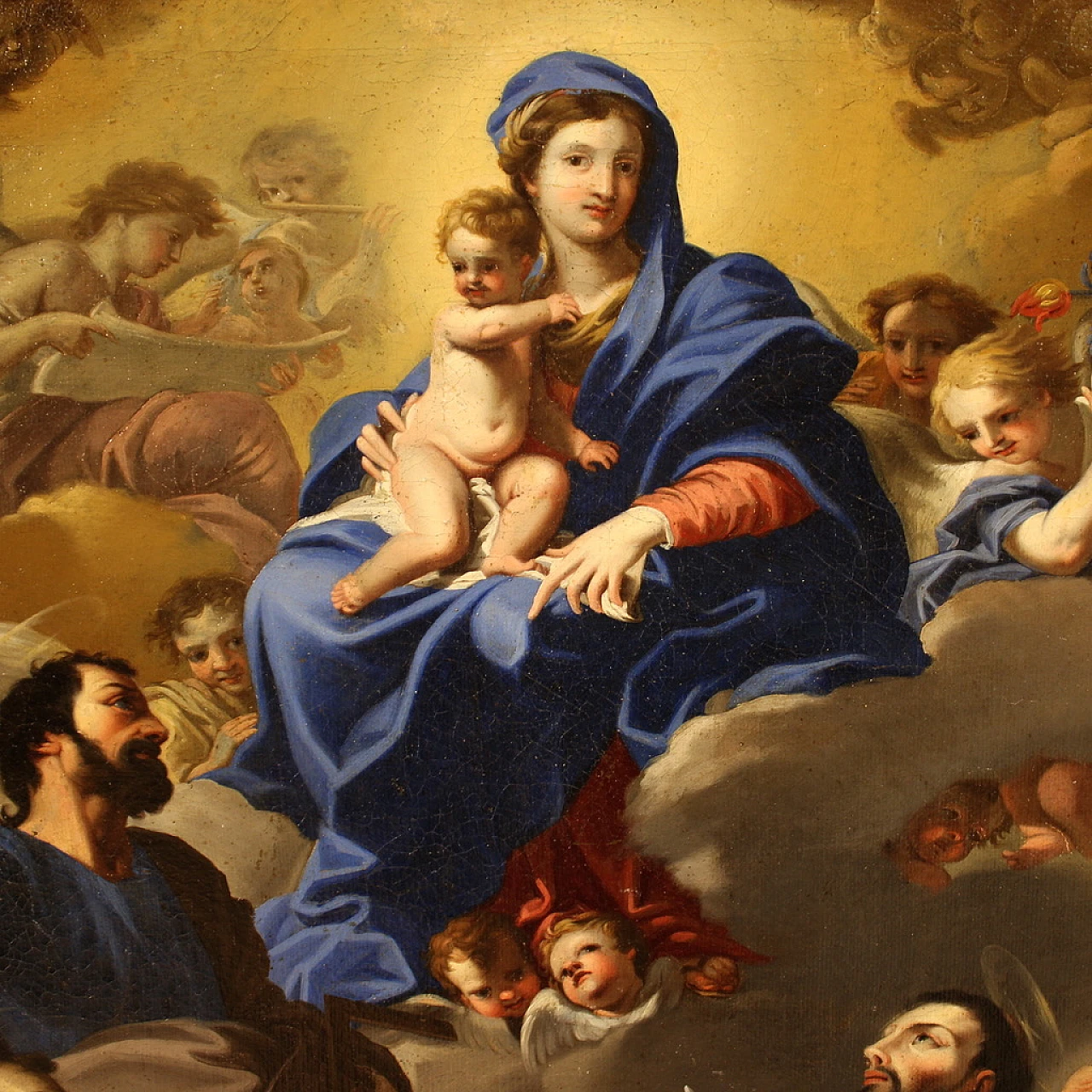 Madonna col bambino, dipinto di Scuola napoletana Solimena, '700 5