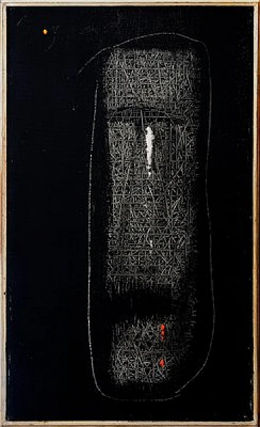 Old Sock by Massimo D'Orta, mixed media on canvas, 2000s