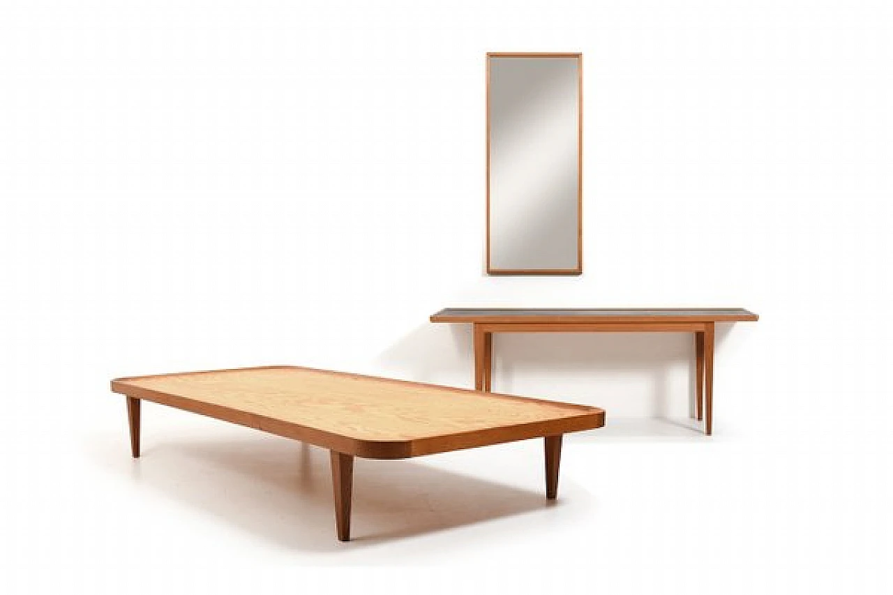 Daybed, table and mirror by Frits Henningsen 1950s 1