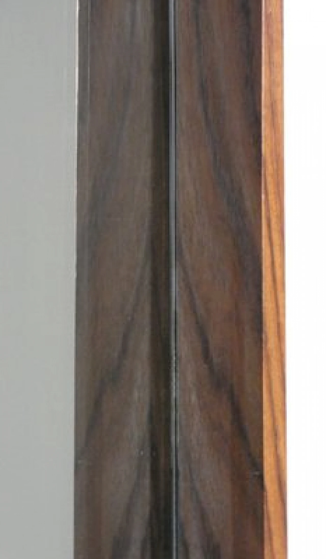 Specchio da parete in teak, ottone e pelle, anni '60 15