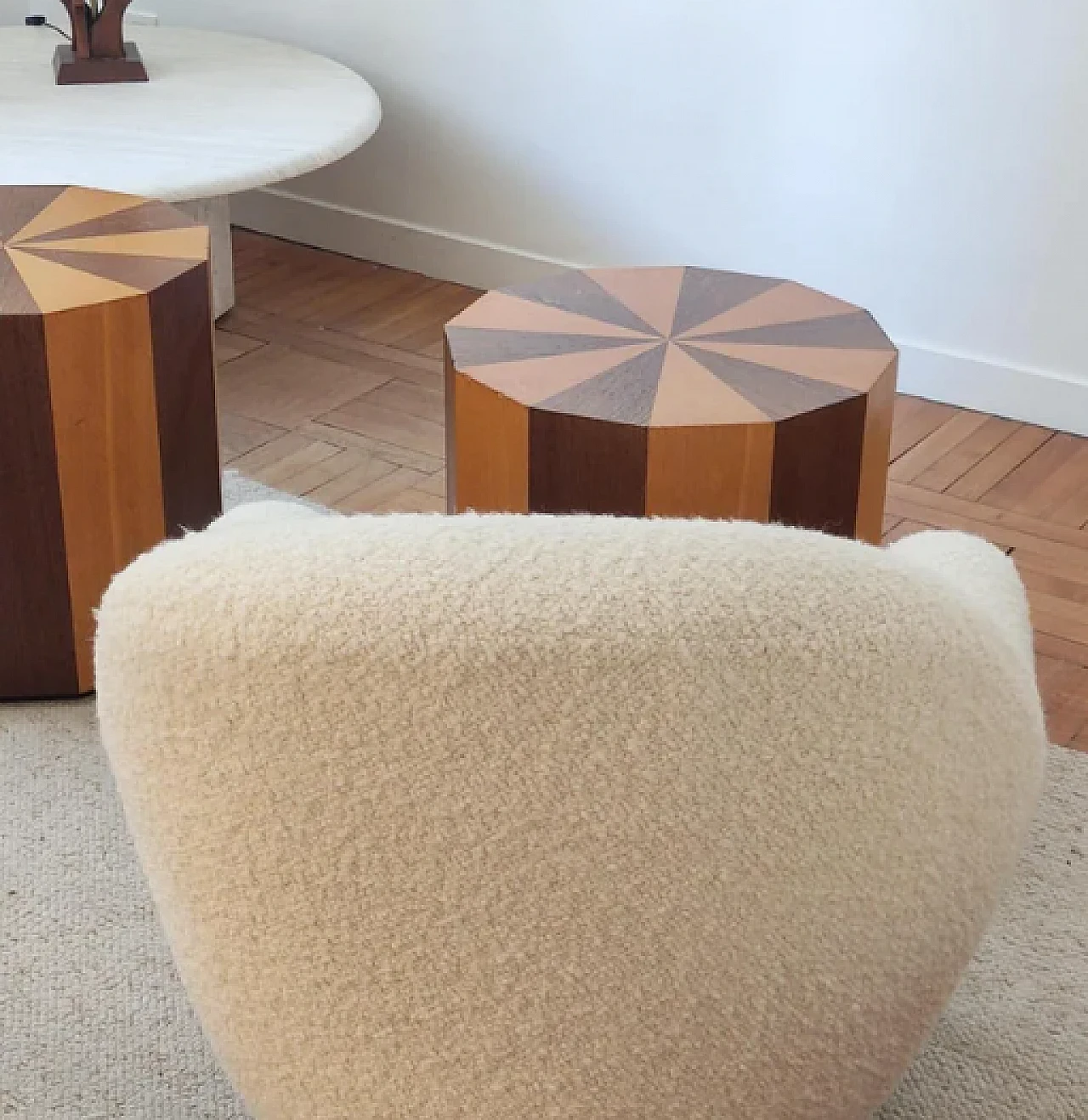 Pair of geomtric wooden coffee tables, 1980s 3