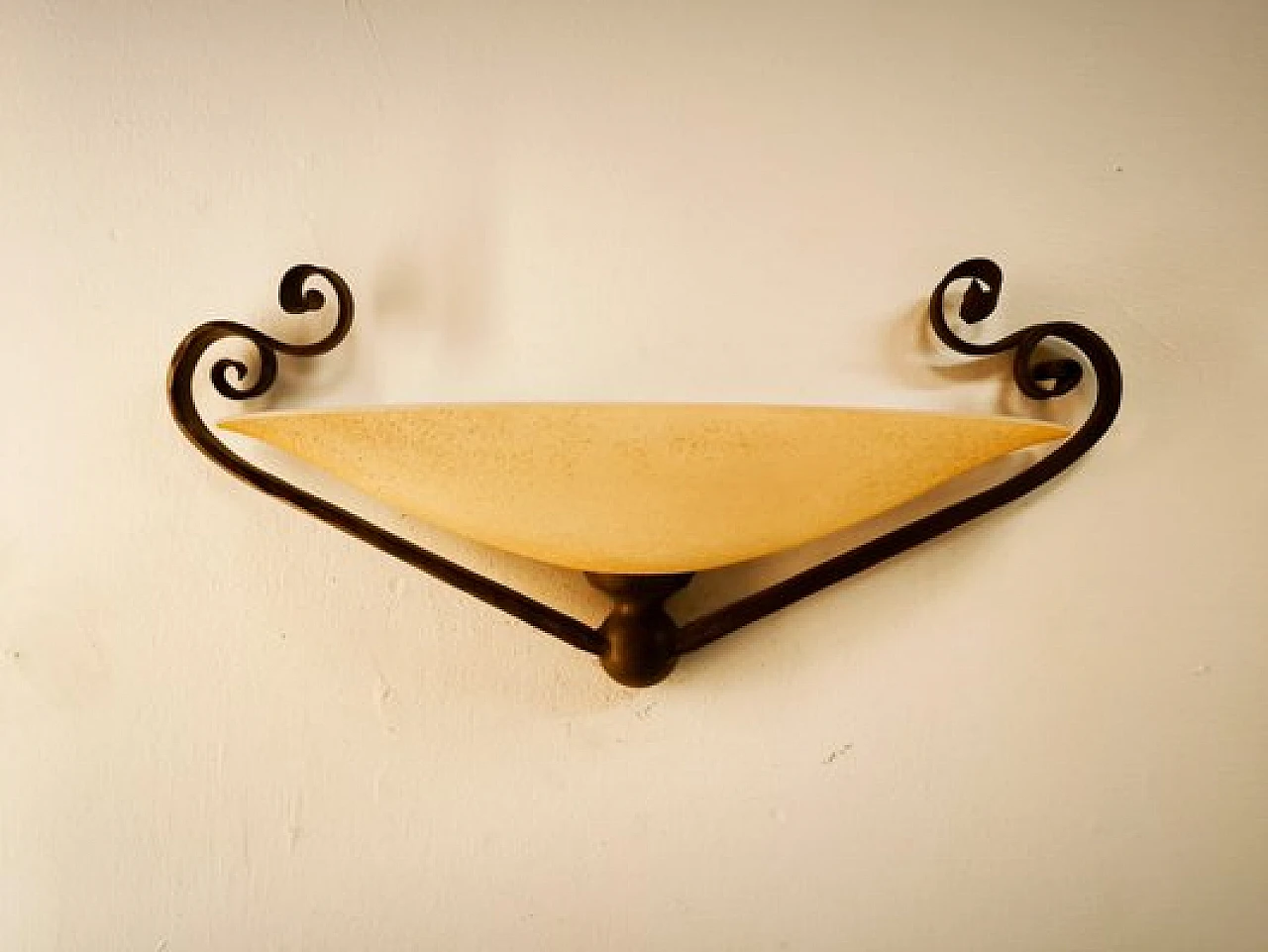 Wrought iron wall sconce by Lipparini, 1990s 5