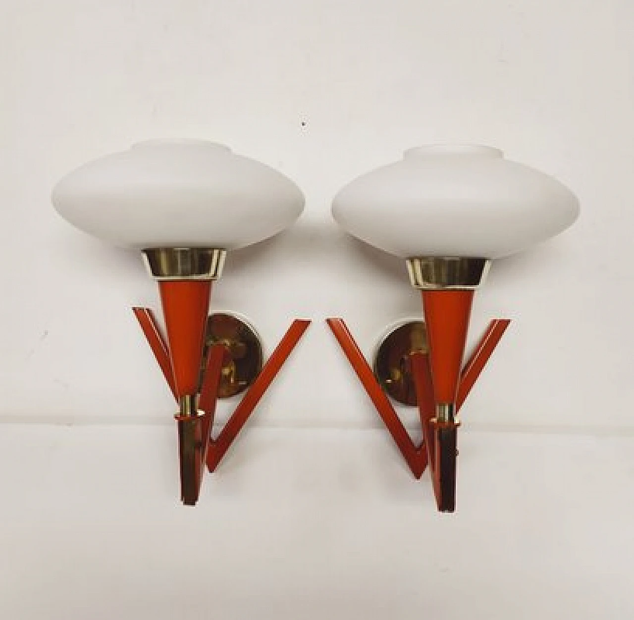 Pair of wall lights by Stilnovo, 1950s 1