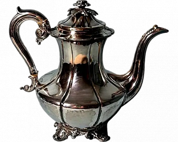 Georgian-style silver-plated English teapot, late 19th century