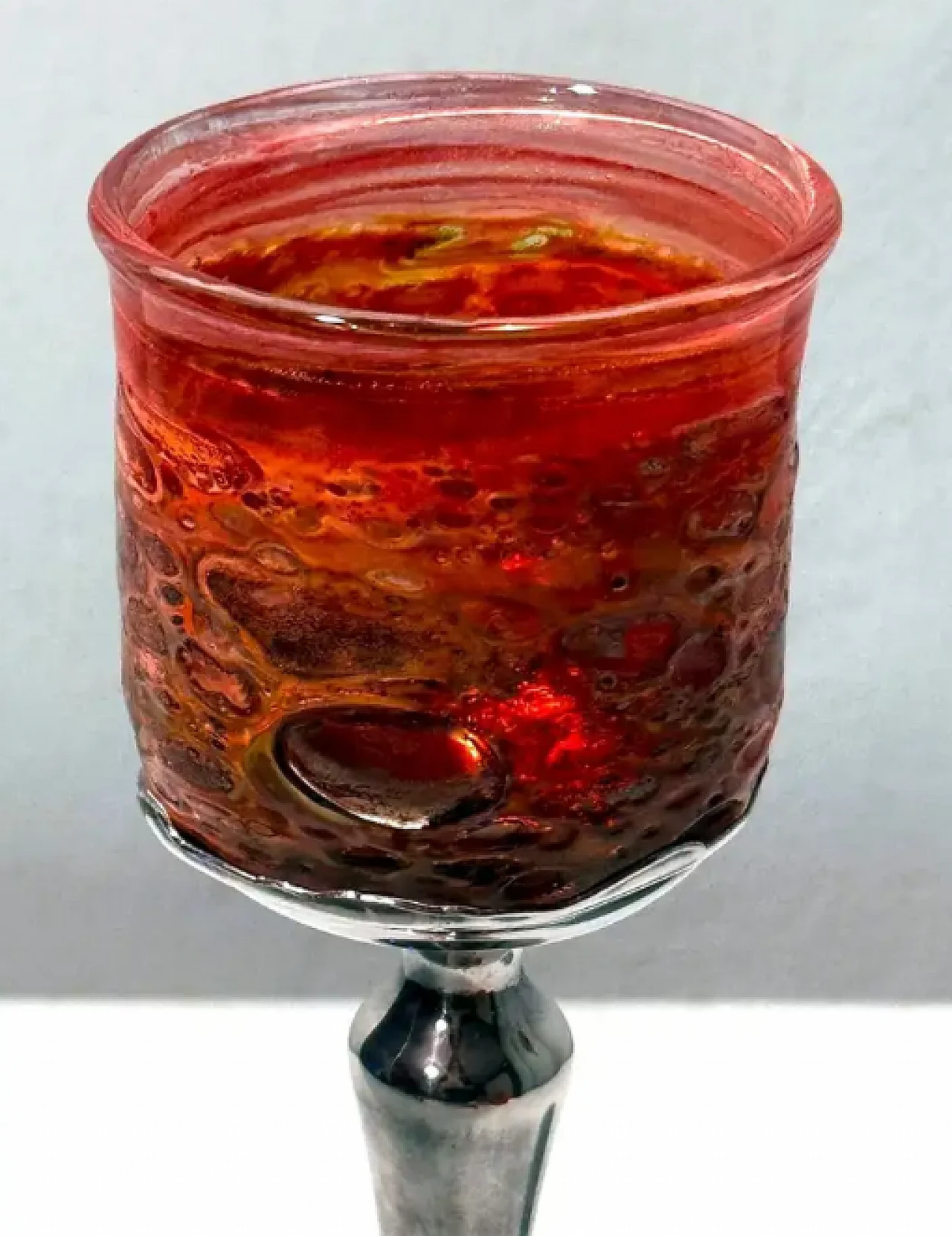 Pulegoso Murano glass chalice with silver stem, 1930s 10