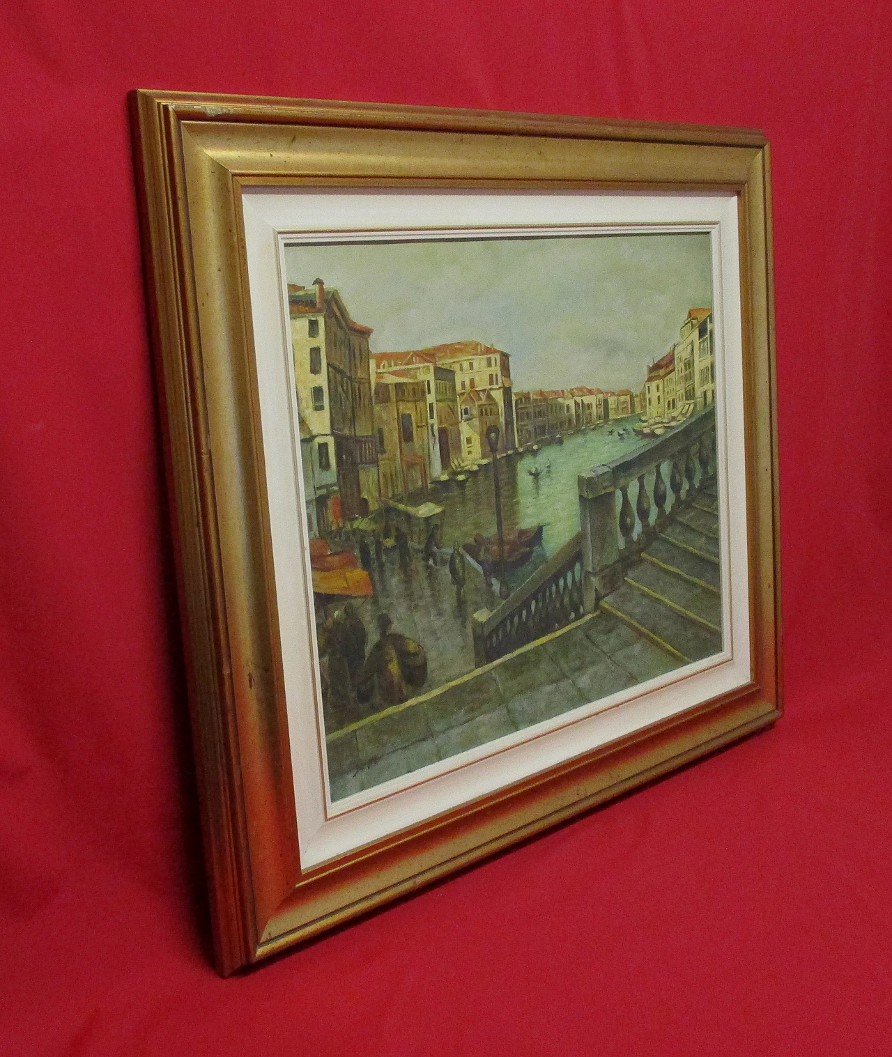 Oil painting on canvas of Venice, signed, 1950s 2