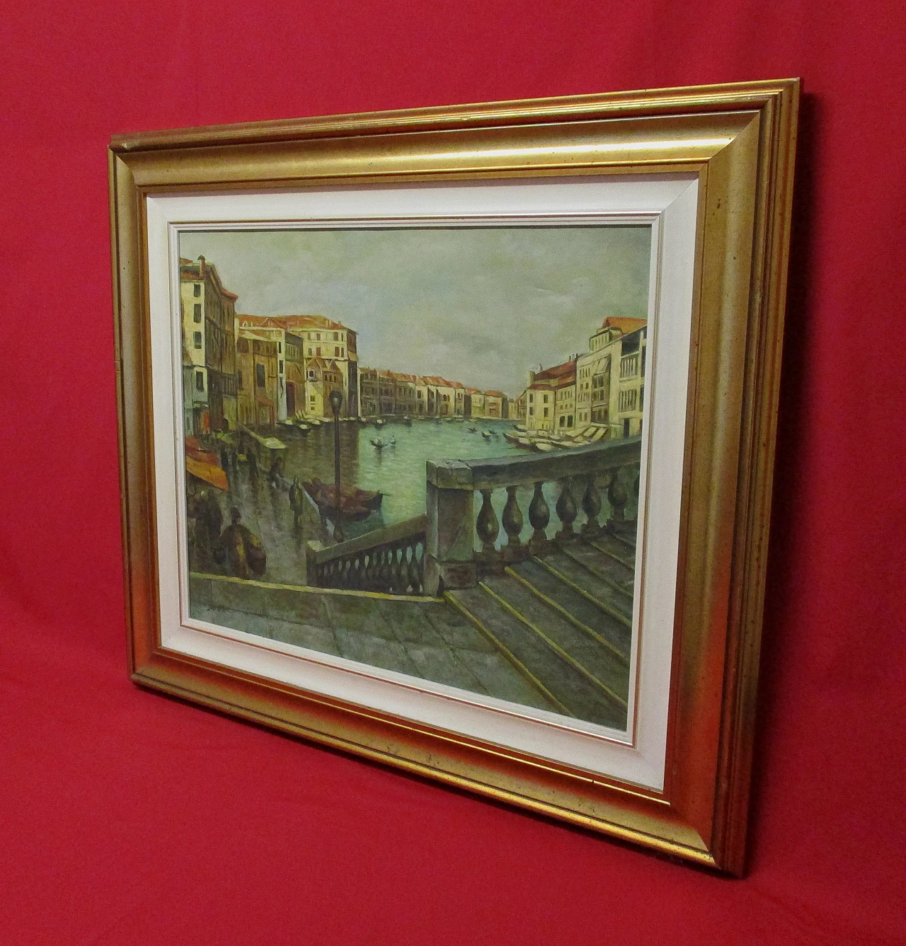 Oil painting on canvas of Venice, signed, 1950s 4