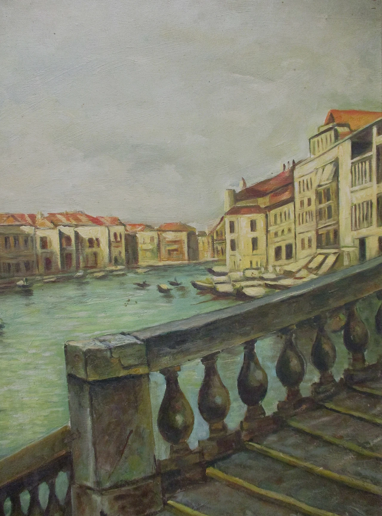 Oil painting on canvas of Venice, signed, 1950s 6