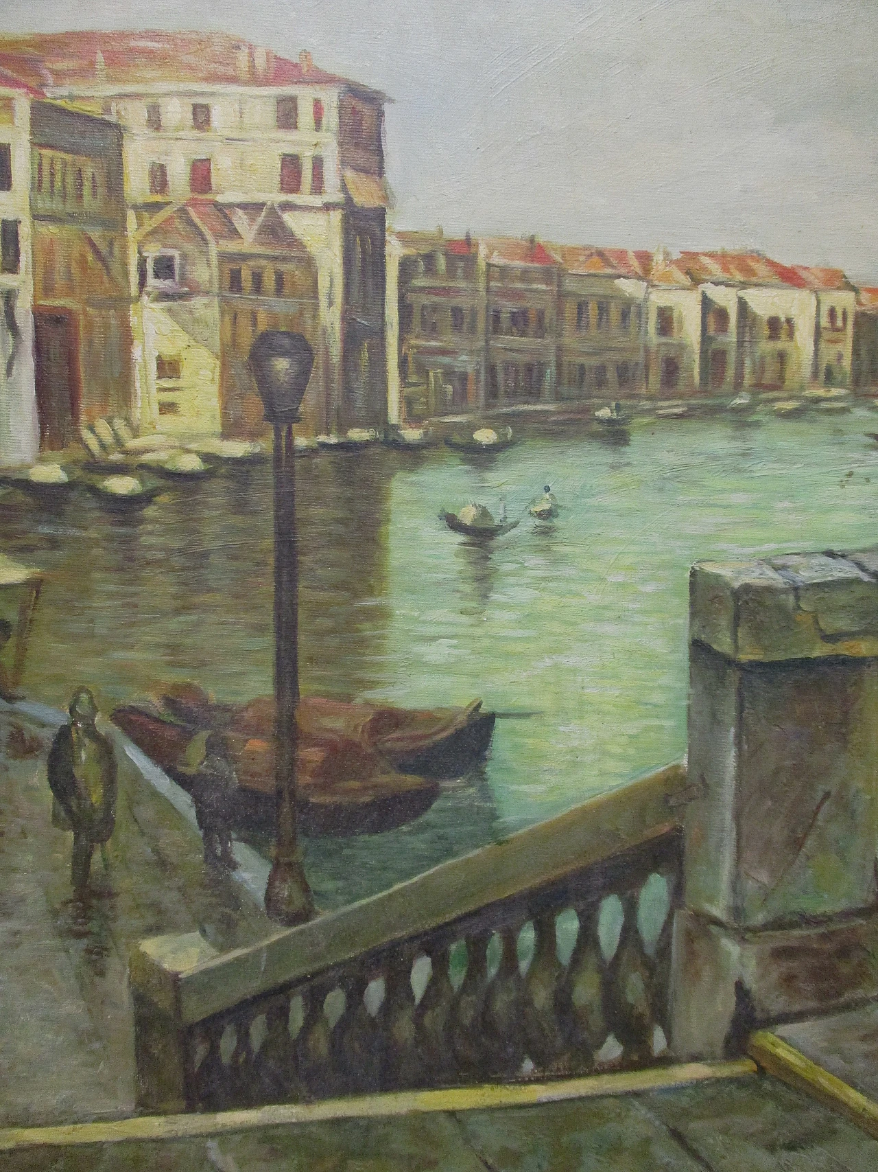 Oil painting on canvas of Venice, signed, 1950s 8