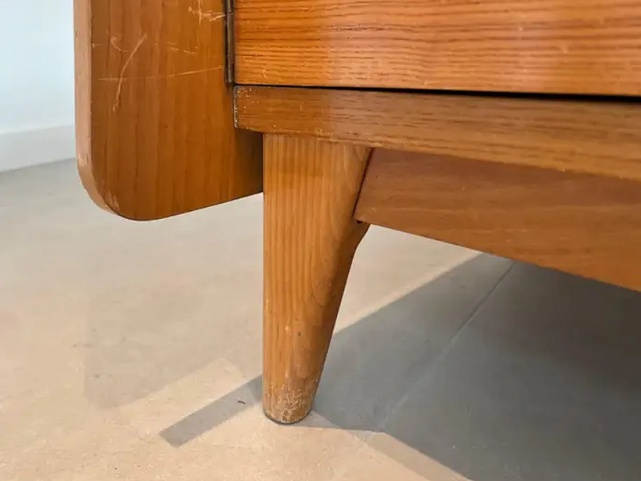 French pine and rattan sideboard, 1970s 8