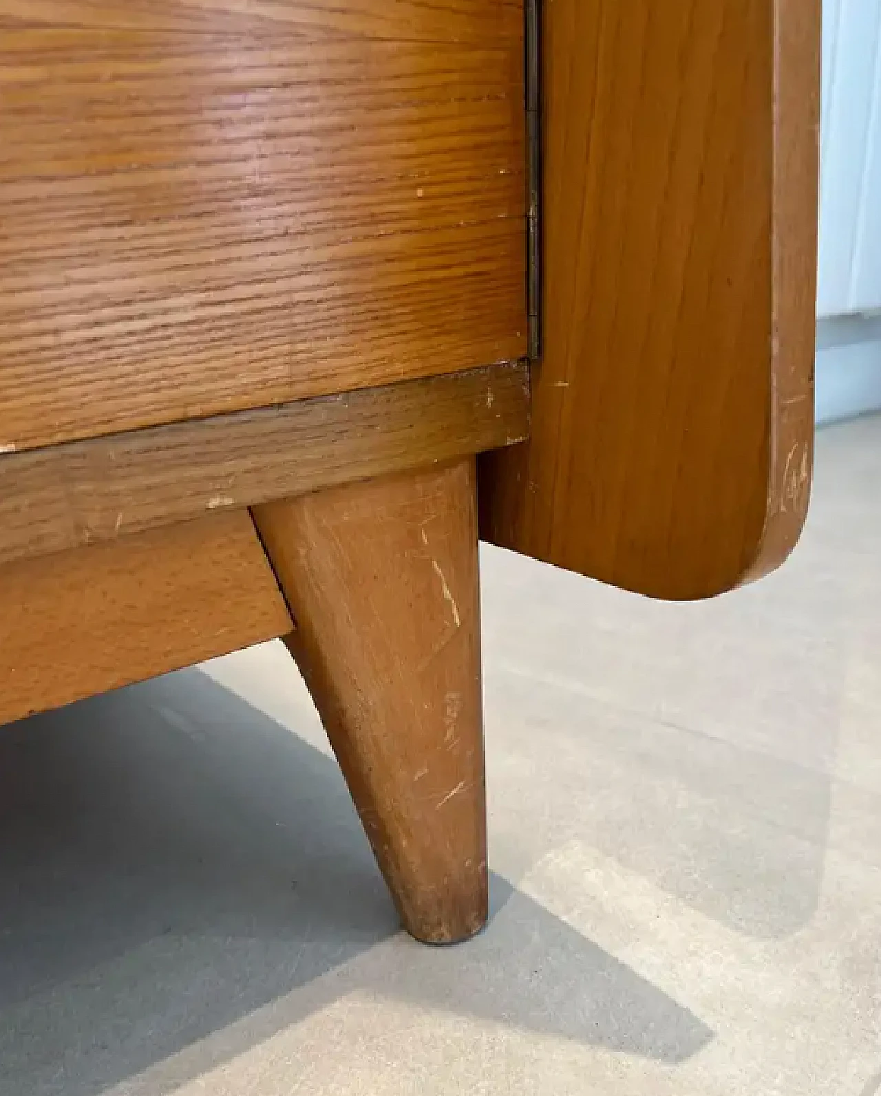 French pine and rattan sideboard, 1970s 10