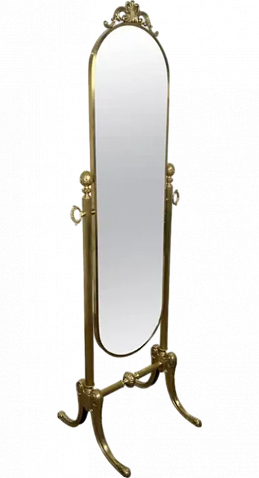 Psyche swinging brass mirror by Maison Jansen, 1940s