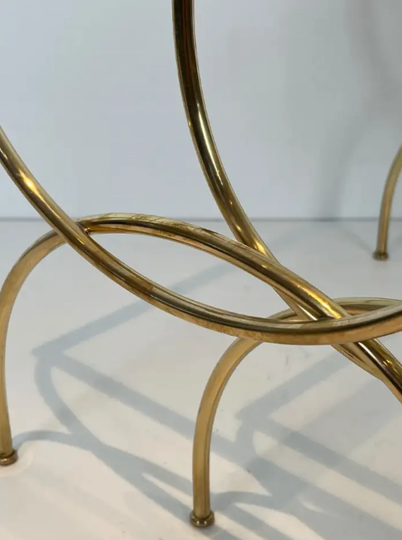 3 Brass coffee tables with arched base, 1940s 10