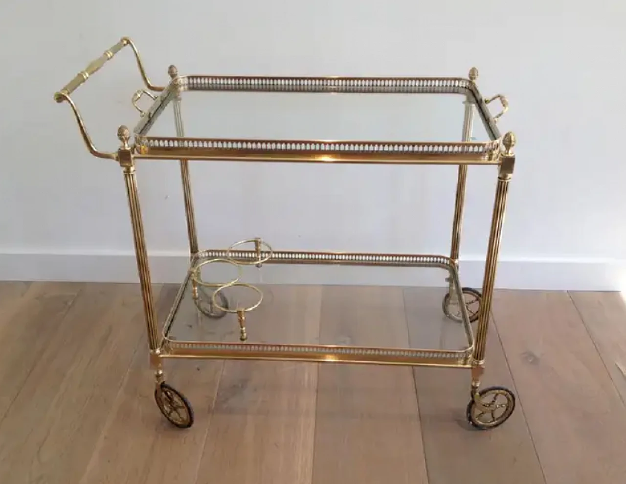 Brass trolley with removable trays by Maison Jansen, 1940s 2