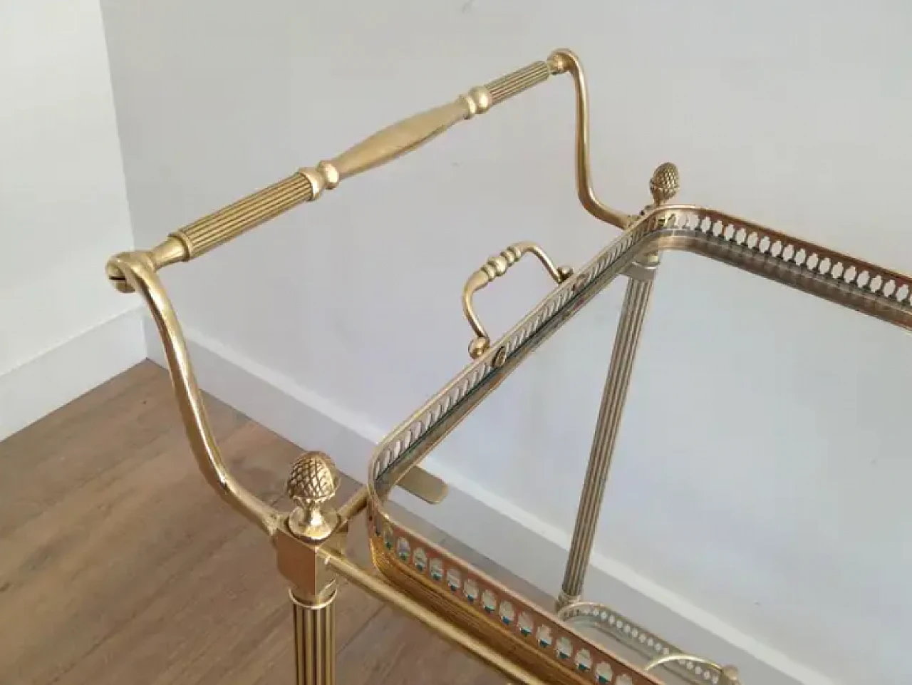 Brass trolley with removable trays by Maison Jansen, 1940s 3