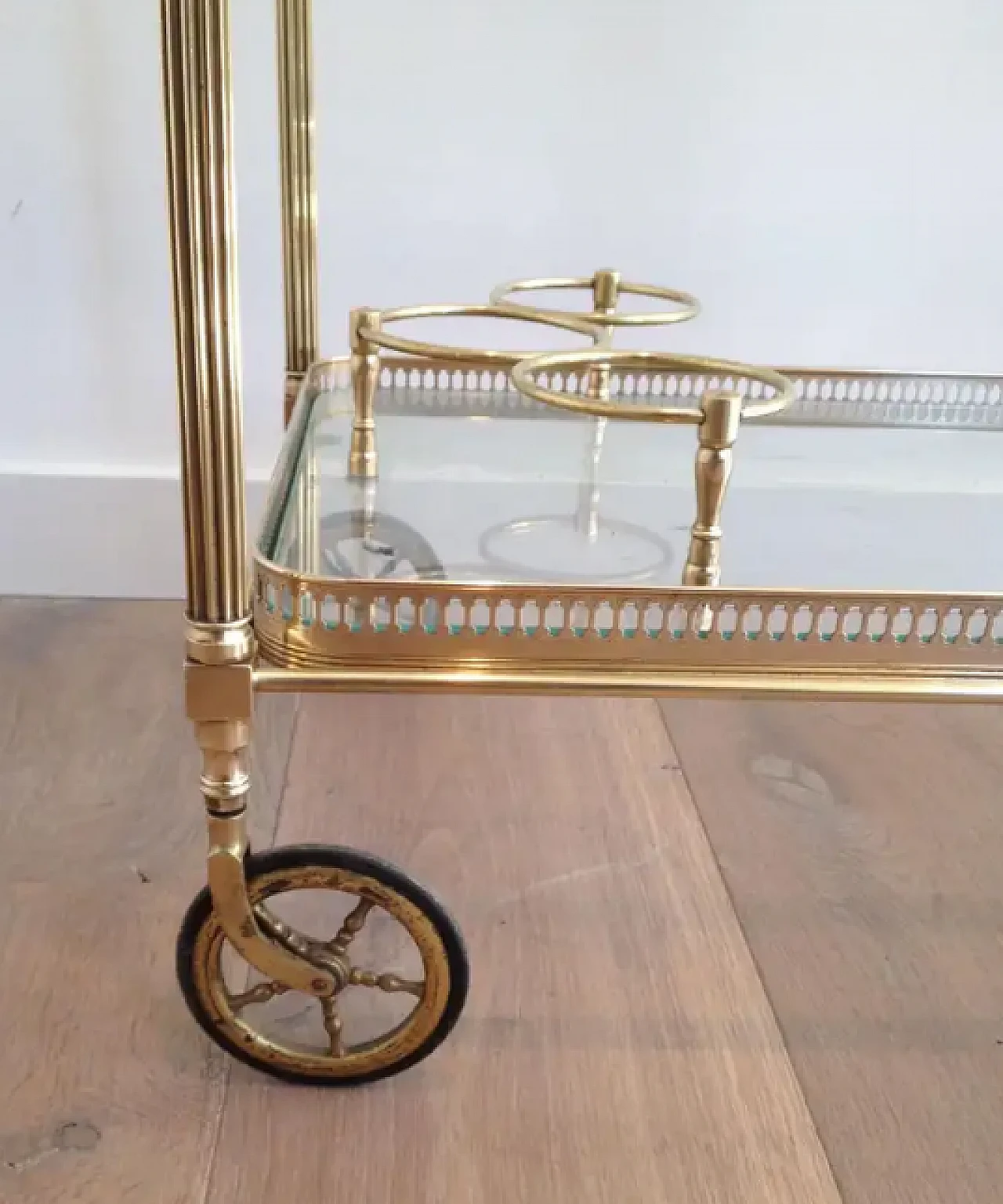 Brass trolley with removable trays by Maison Jansen, 1940s 5