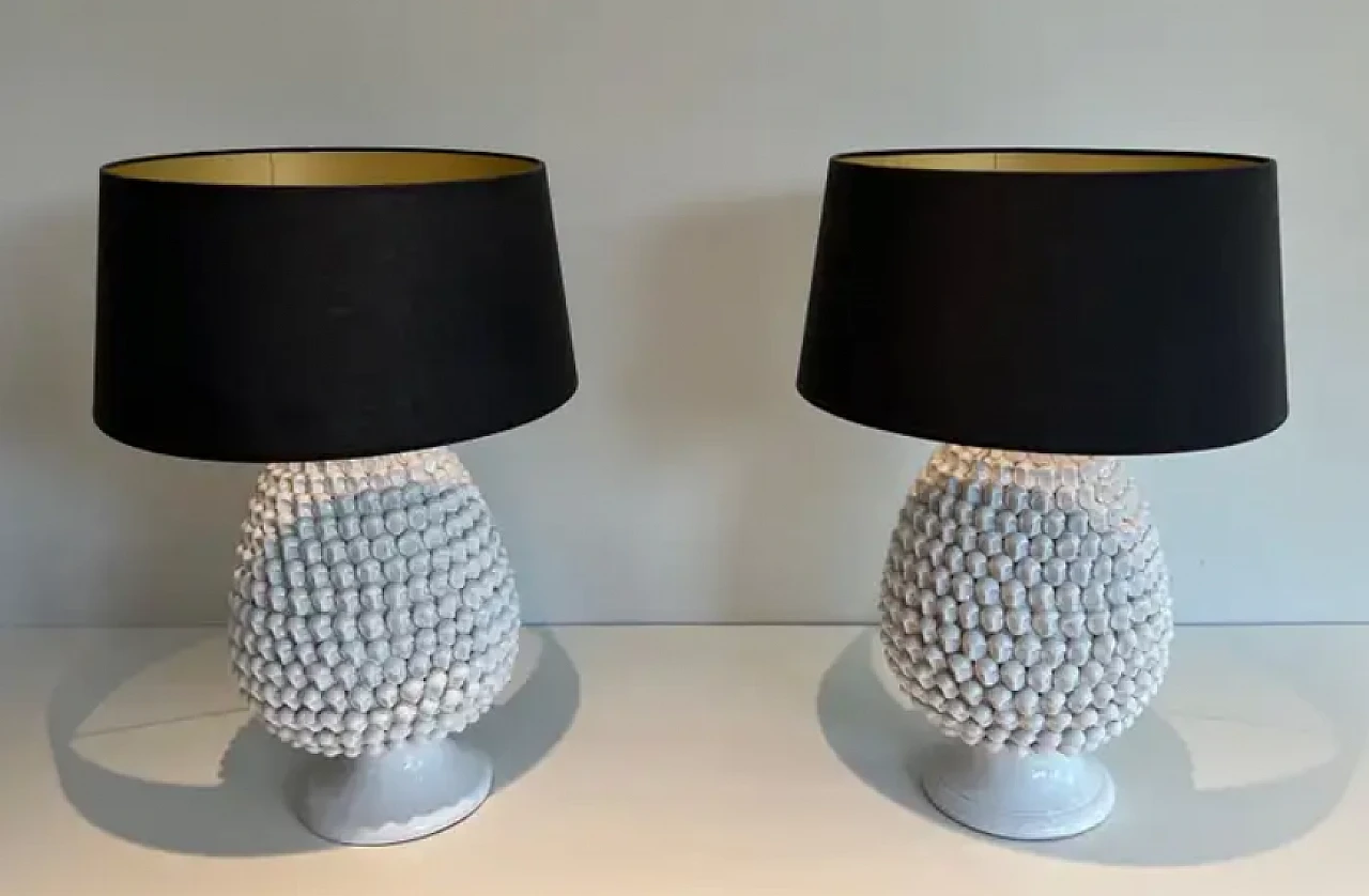 Pair of ceramic table lamps, 1970s 6