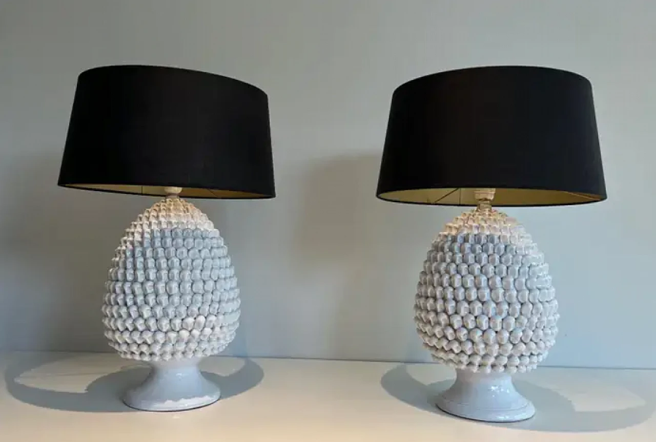 Pair of ceramic table lamps, 1970s 7