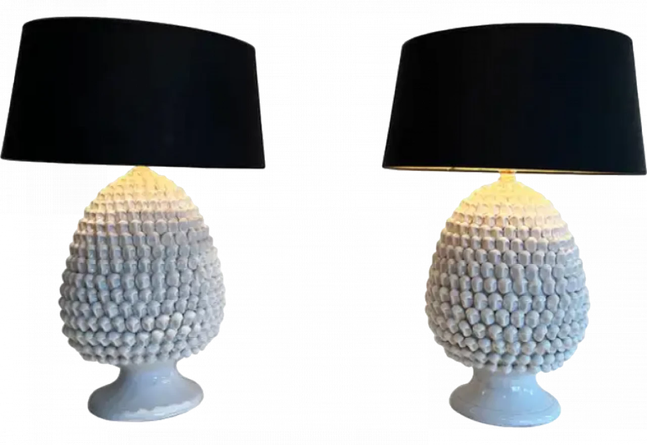 Pair of ceramic table lamps, 1970s 11