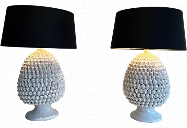 Pair of ceramic table lamps, 1970s