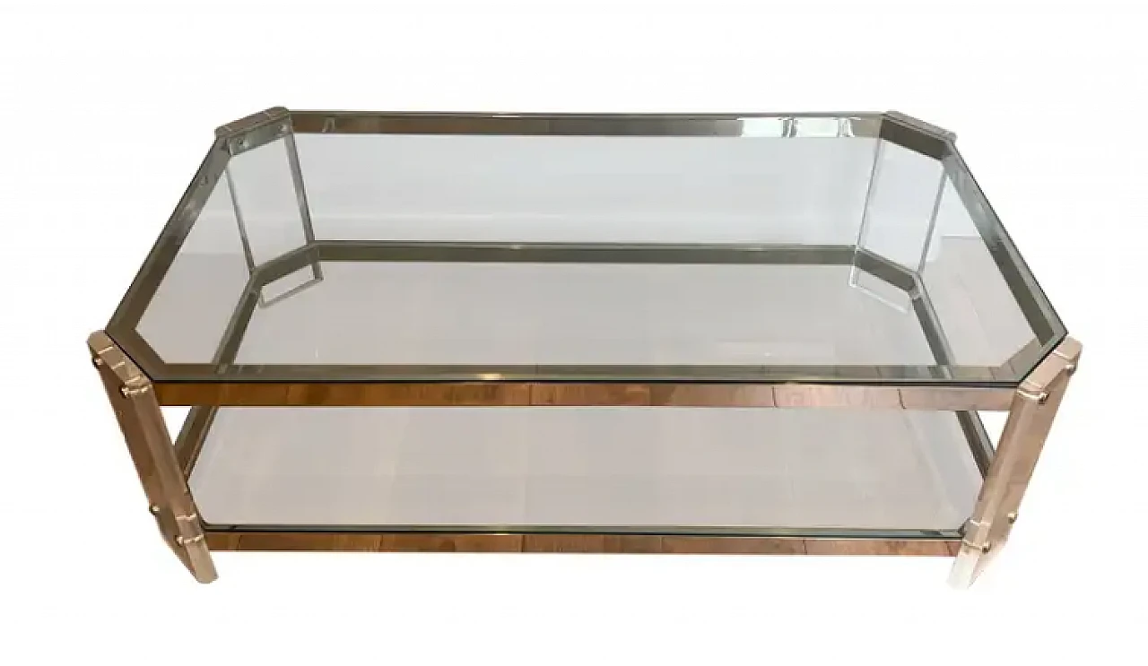 Lucite and chrome polygonal coffee table by Maison Jansen, 1970s 1