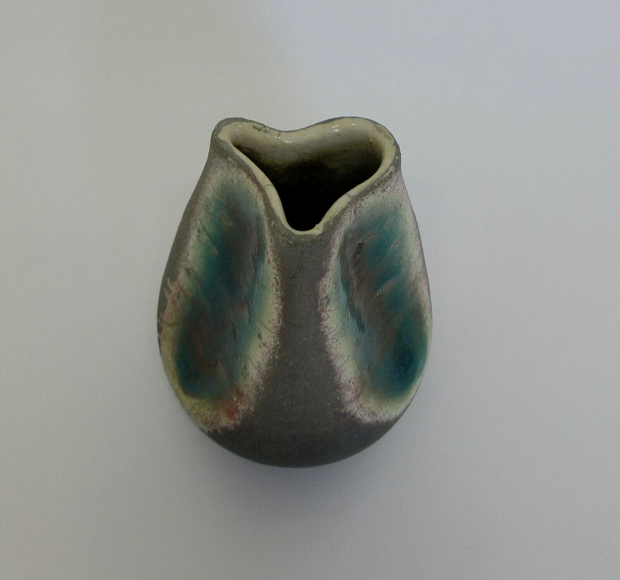 Artistic iridescent ceramic vase from the 1950s 3