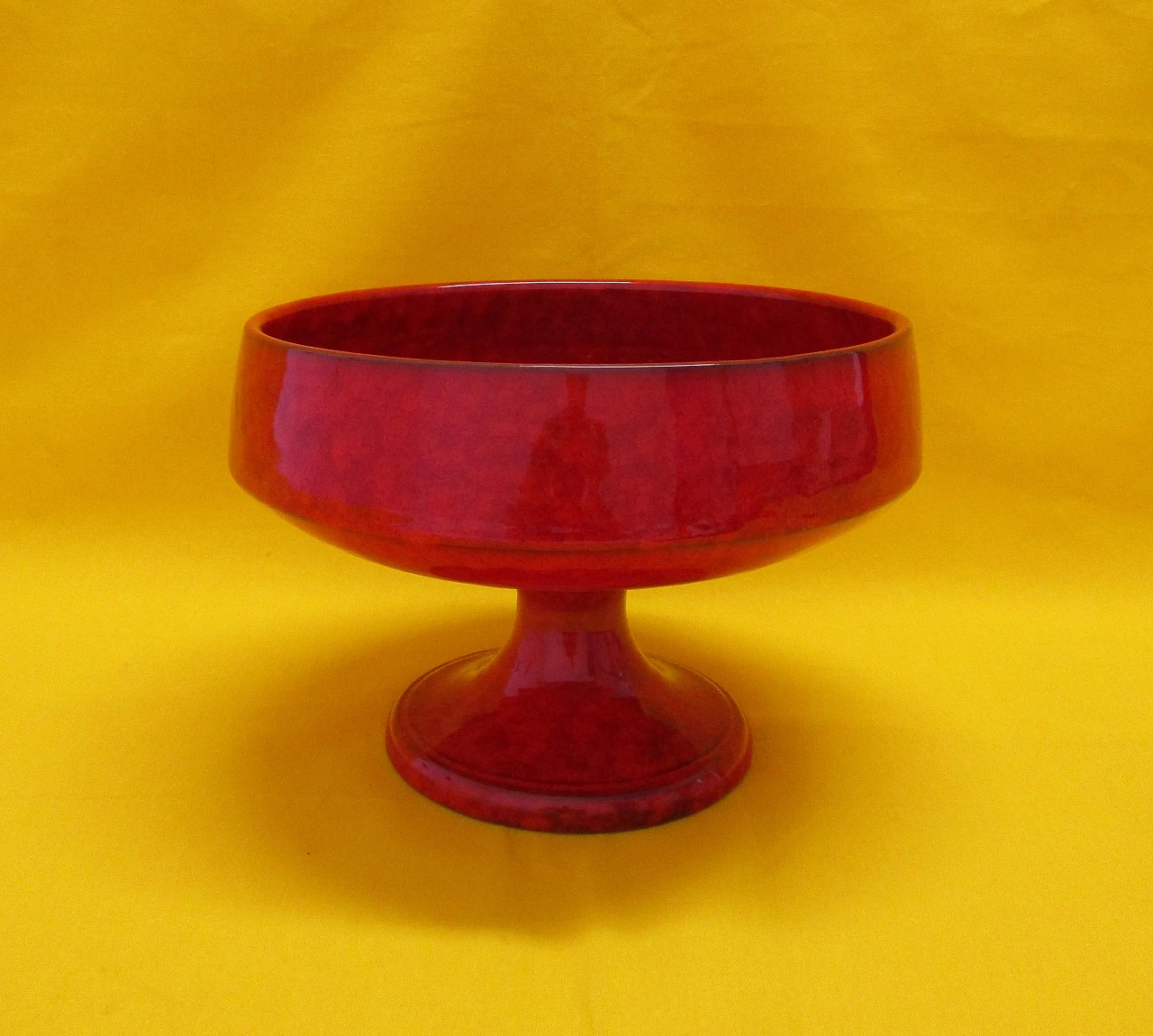 Artistic painted ceramic cake stand from the 1950s 1