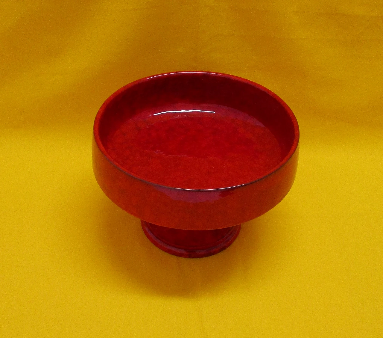 Artistic painted ceramic cake stand from the 1950s 4