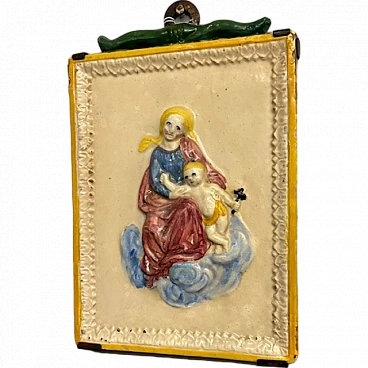 Emilian devotional plaque majolica plaque, 19th century