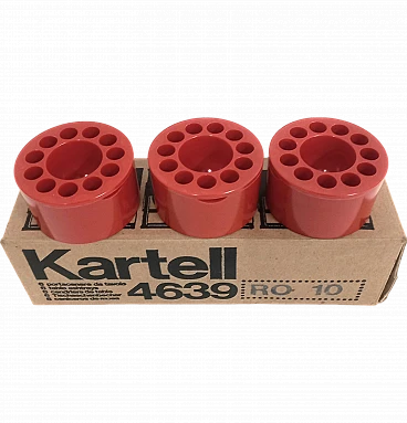 3 Kartell 4639 ashtrays with original box, 70s