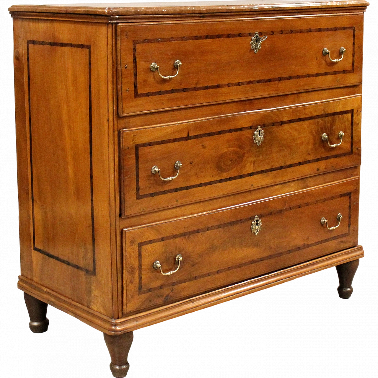 Canterano chest of drawers in 18th century Italian inlaid walnut 12