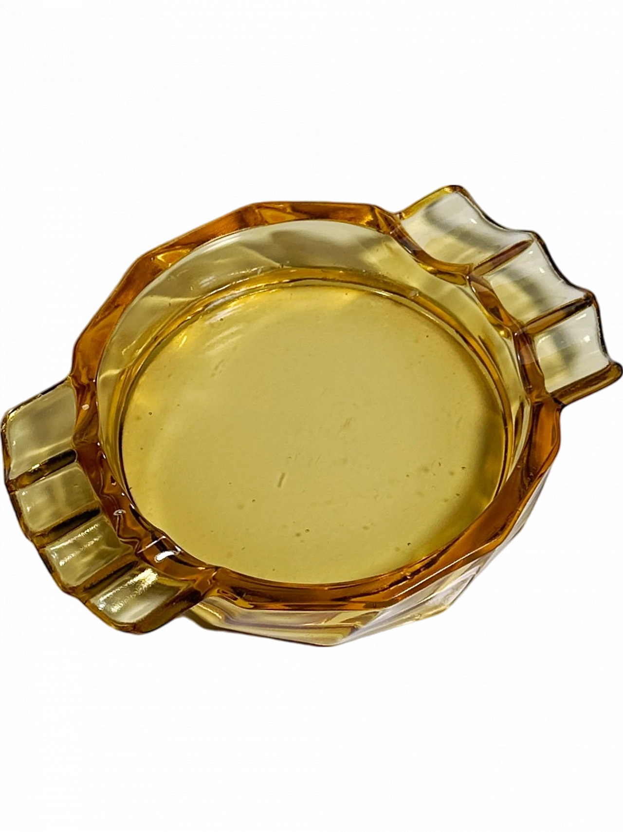 Art Deco amber ashtray by Stölzle Hermanova, 1930s 6