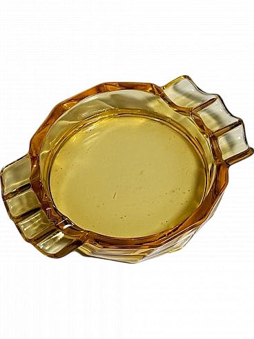 Art Deco amber ashtray by Stölzle Hermanova, 1930s