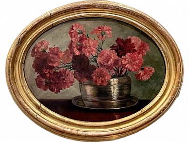 Still Life, oil on cardboard with frame, early 20th century