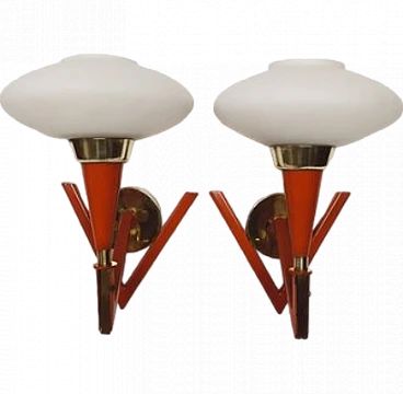 Pair of wall lights by Stilnovo, 1950s