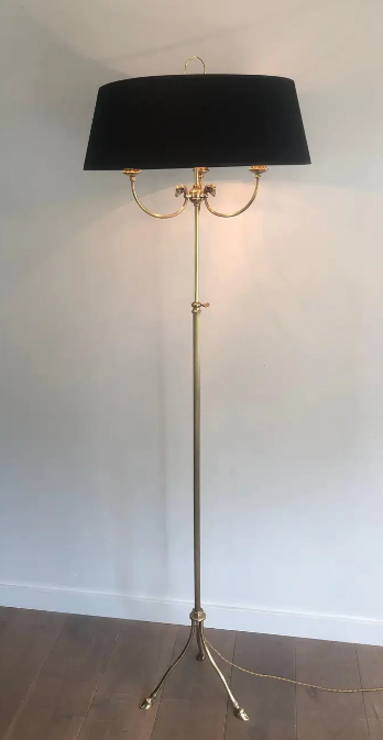 Adjustable brass floor lamp by Maison Jansen, 1940s 2